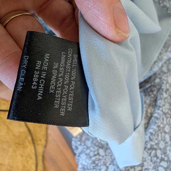 Anthropologie Sam Edelman Blue Gray floral Long Sleeve Dress Size 12 Chic Cute - Picture 9 of 11